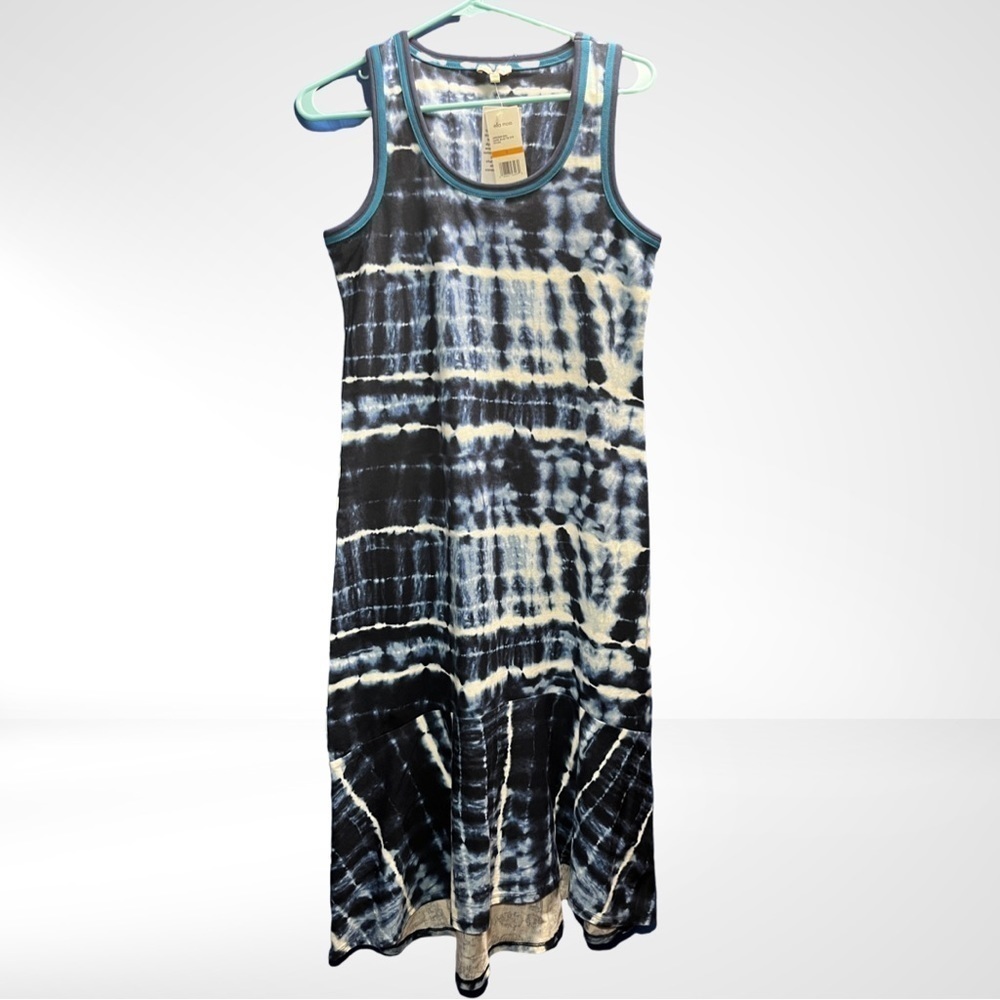 🎁 NWT ELLA MOSS Juniors Navy Tie Dye Sylvia Midi Hi Low Sleeveless dress… - Picture 6 of 13